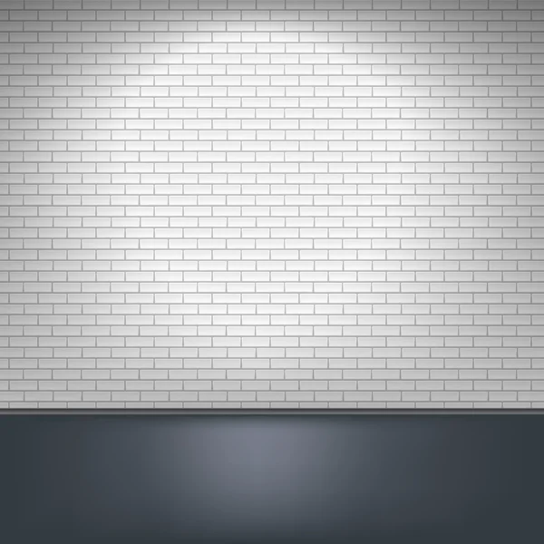 Pared y suelo de ladrillo blanco . — Vector de stock