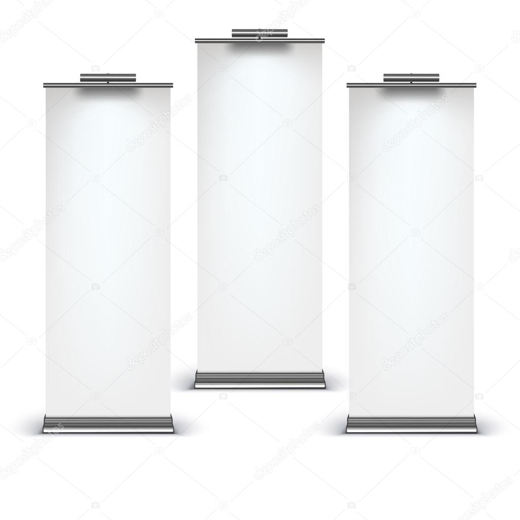 Blank roll up banner display 