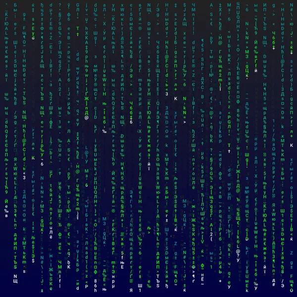 Matrix-Hintergrund mit Symbolen — Stockvektor