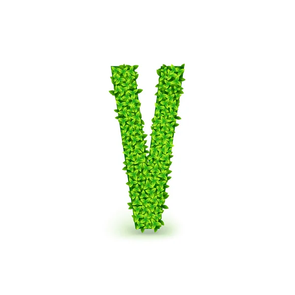 Green Leaves font V. — Vettoriale Stock