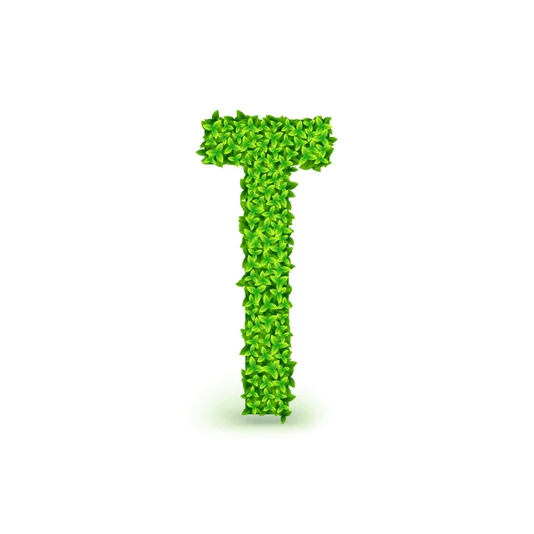 Πράσινα φύλλα γραμματοσειρά T. — Διανυσματικό Αρχείο