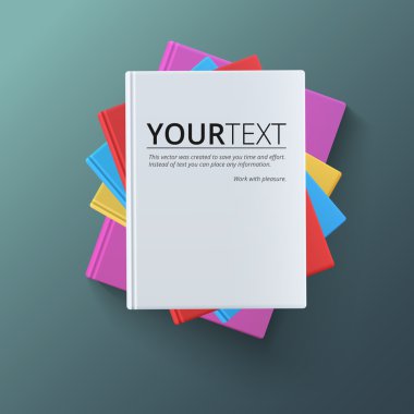 Yığın boş kitap, üstten görünüm.