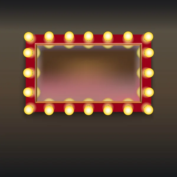 Miroir de maquillage avec lampes — Image vectorielle