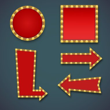 İşaretleri ile elektrik ampulleri