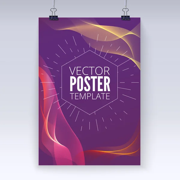 Wavy flowing poster template — Stock Vector