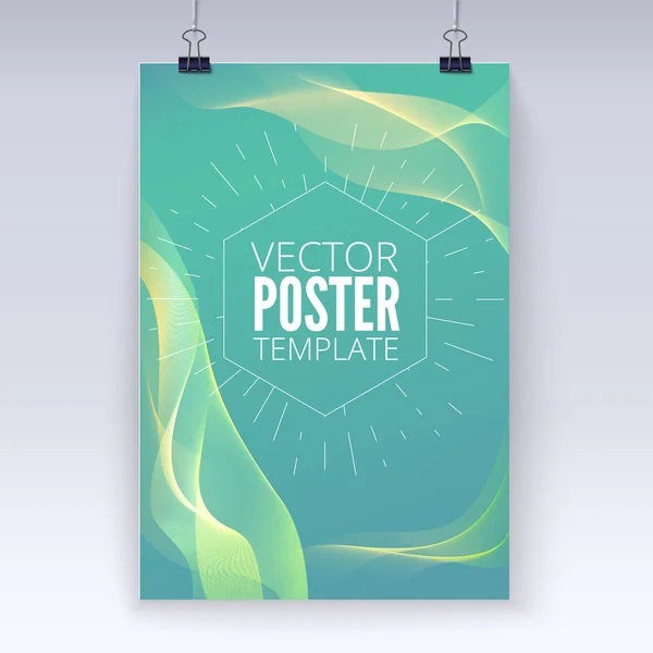 Wavy flowing poster template — Stock Vector