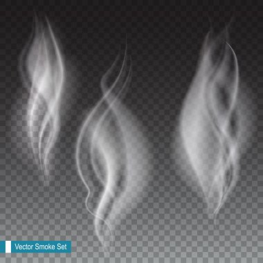 Beyaz duman dalgalar şeffaf