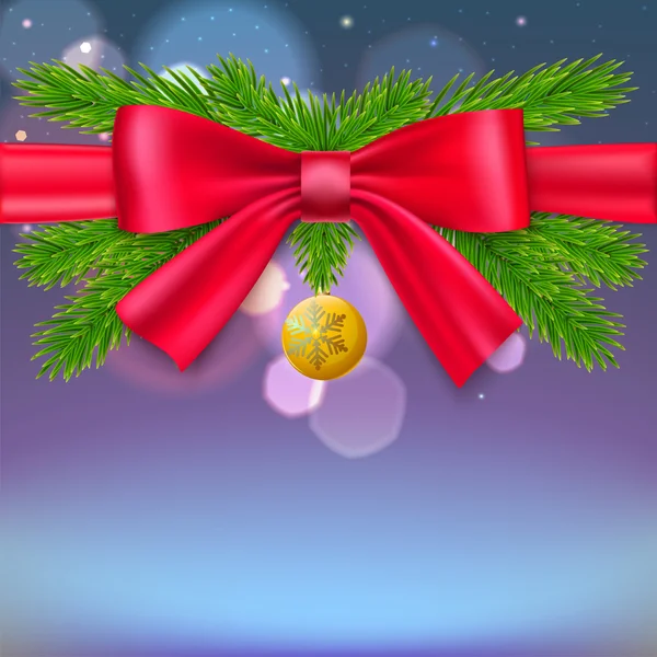 Gałęzie jodły, Boże Narodzenie ball — Wektor stockowy