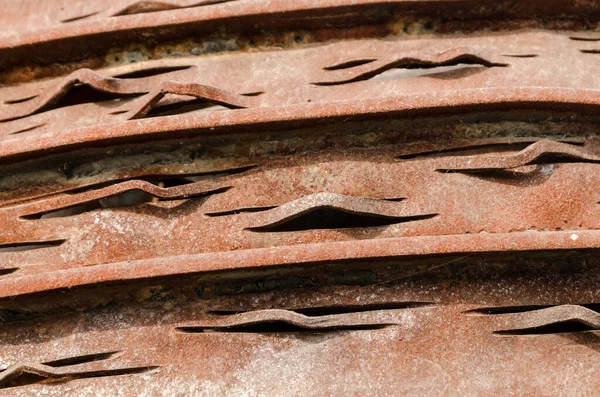 Vieja Superficie Metal Oxidado Primer Plano Fondo Del Patrón —  Fotos de Stock
