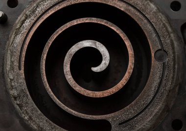 Metal spiral parça mekanizması endüstriyel arkaplan kapat