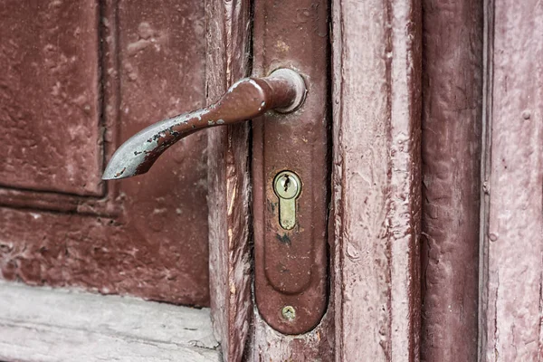 Vecchio Vintage Porta Legno Vicino Sfondo — Foto Stock