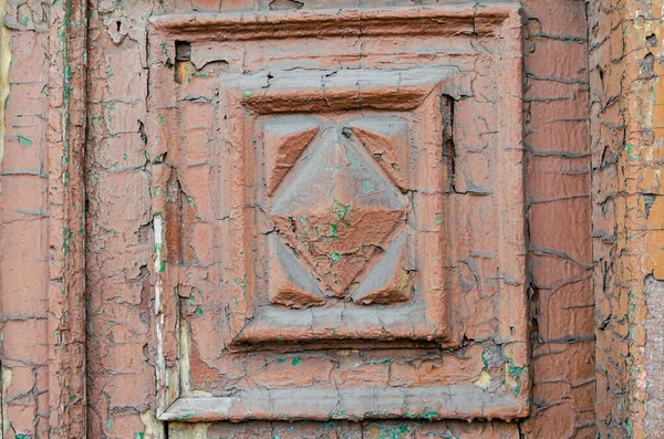 Старая Деревянная Стена Старинного Дома Декором Крупным Планом — стоковое фото