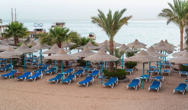 Playa Vacía Sin Gente Hurghada Egipto Cuarentena Bloqueo Covid Coronavirus — Foto de Stock