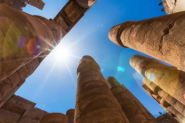 Colunas Antigas Templo Karnak Luxor Egito — Fotografia de Stock