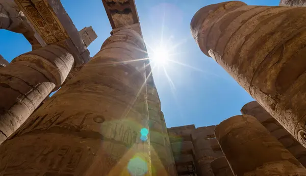 Colunas Antigas Templo Karnak Luxor Egito — Fotografia de Stock