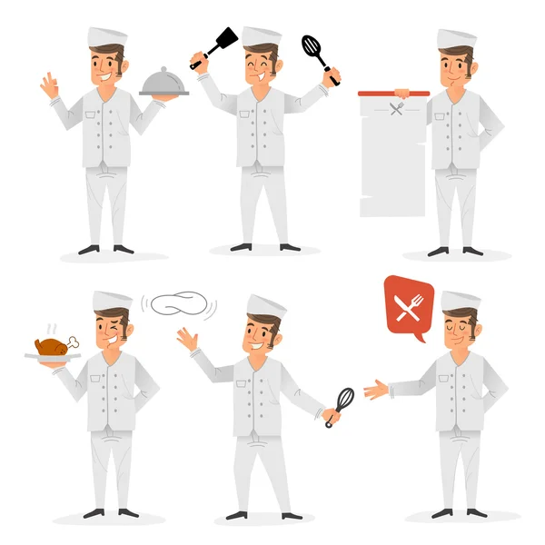 Chef character set — Stock Vector