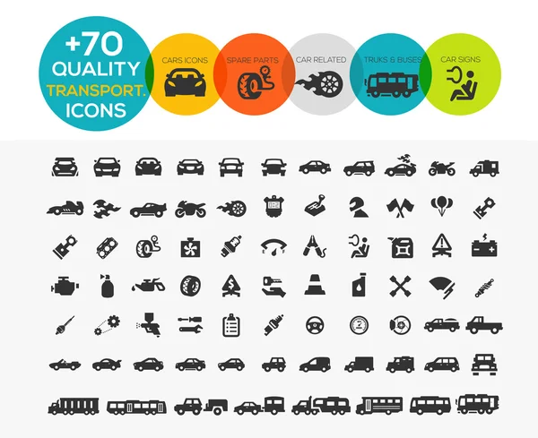 74 Iconos de transporte Serie extrema — Vector de stock