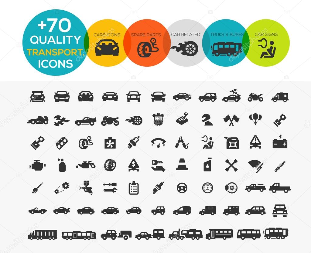 74 Transportation Icons extreme Series