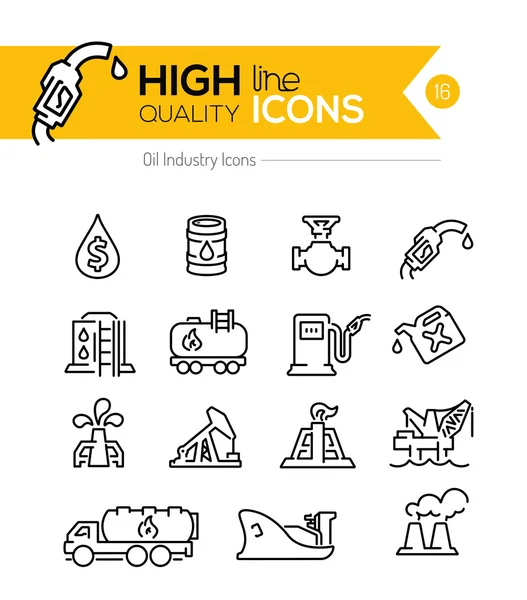 Oil Line Icons — Stock Vector