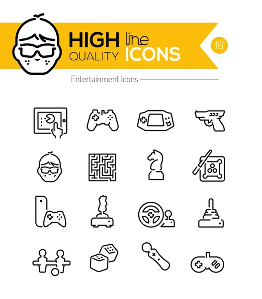 Entertainment Line Icons — Stock Vector