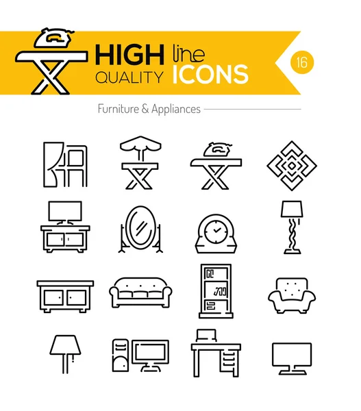 Furniture and Appliances line icons Royalty Free Stock Illustrations