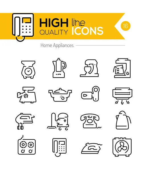Home appliances line icons two Royalty Free Stock Vectors
