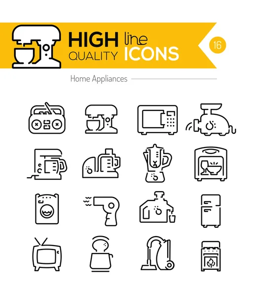 Iconos de línea electrodomésticos Gráficos Vectoriales