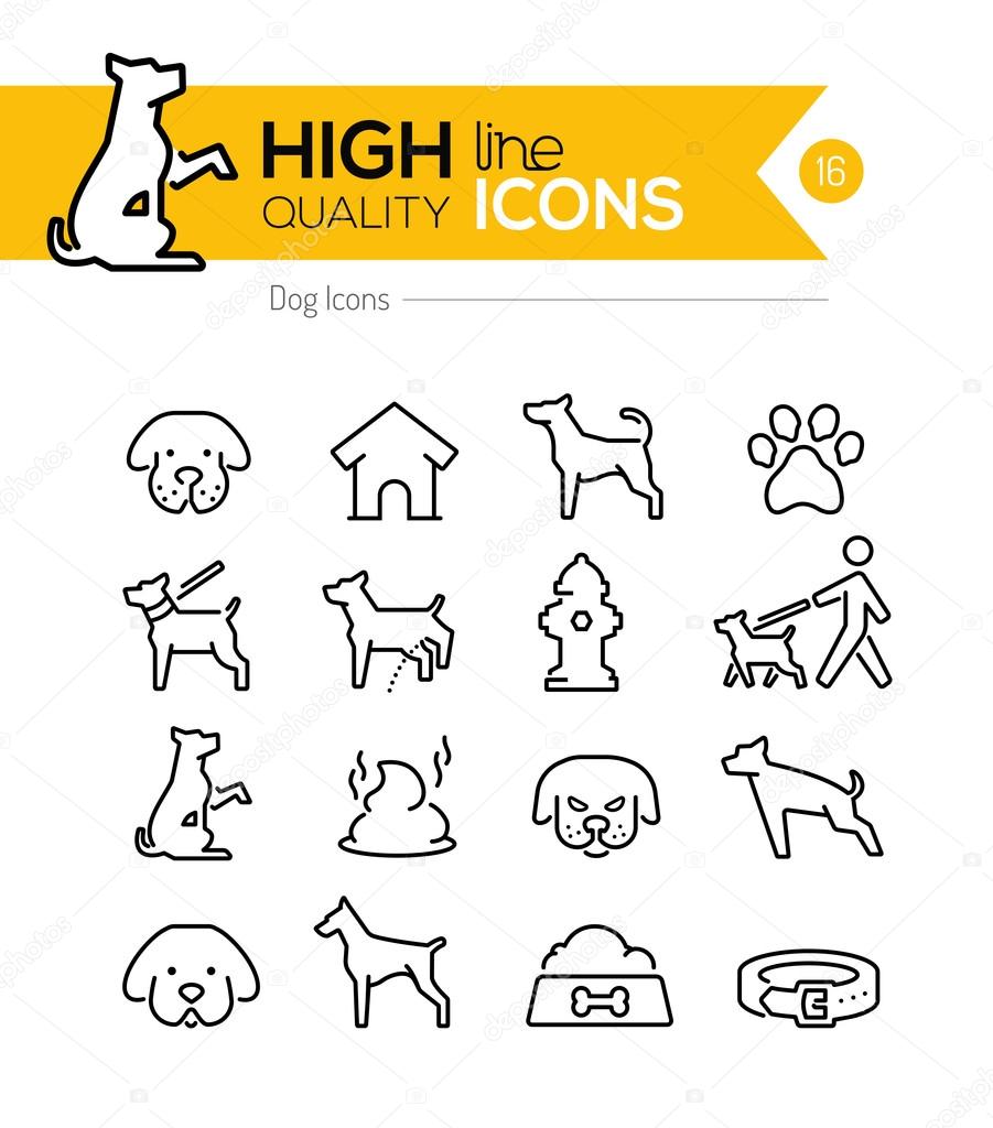 Dog Line Icons