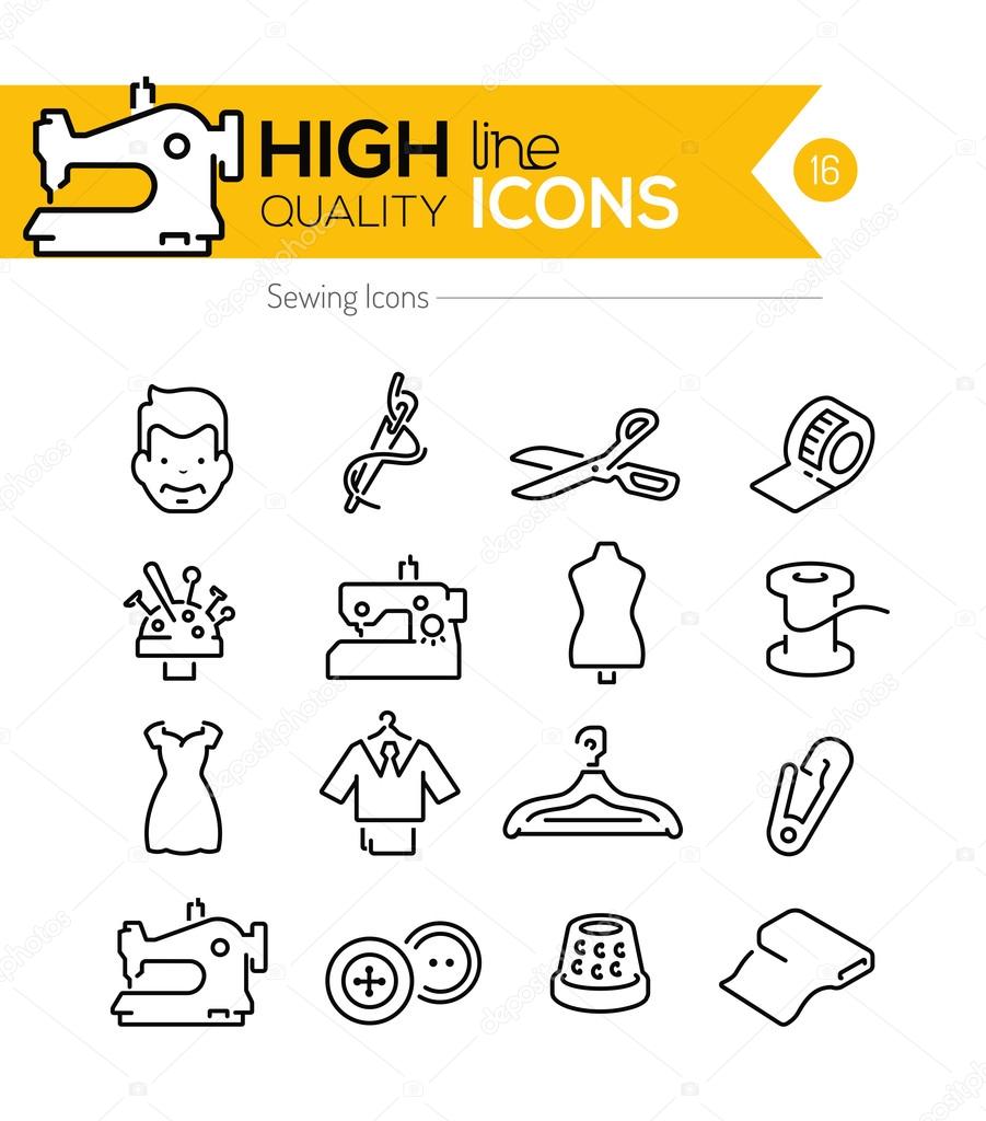 Sewing Line Icons