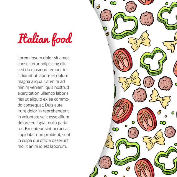 Italiaanse pasta ontwerpsjabloon — Stockvector