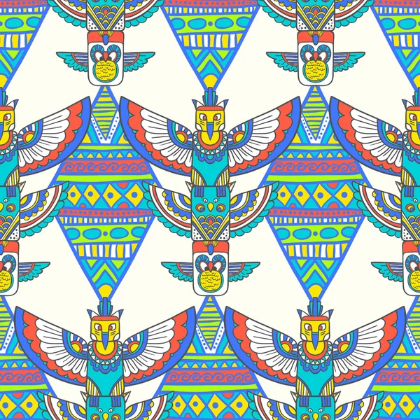 Boho tribal totem pattern — Stock Vector