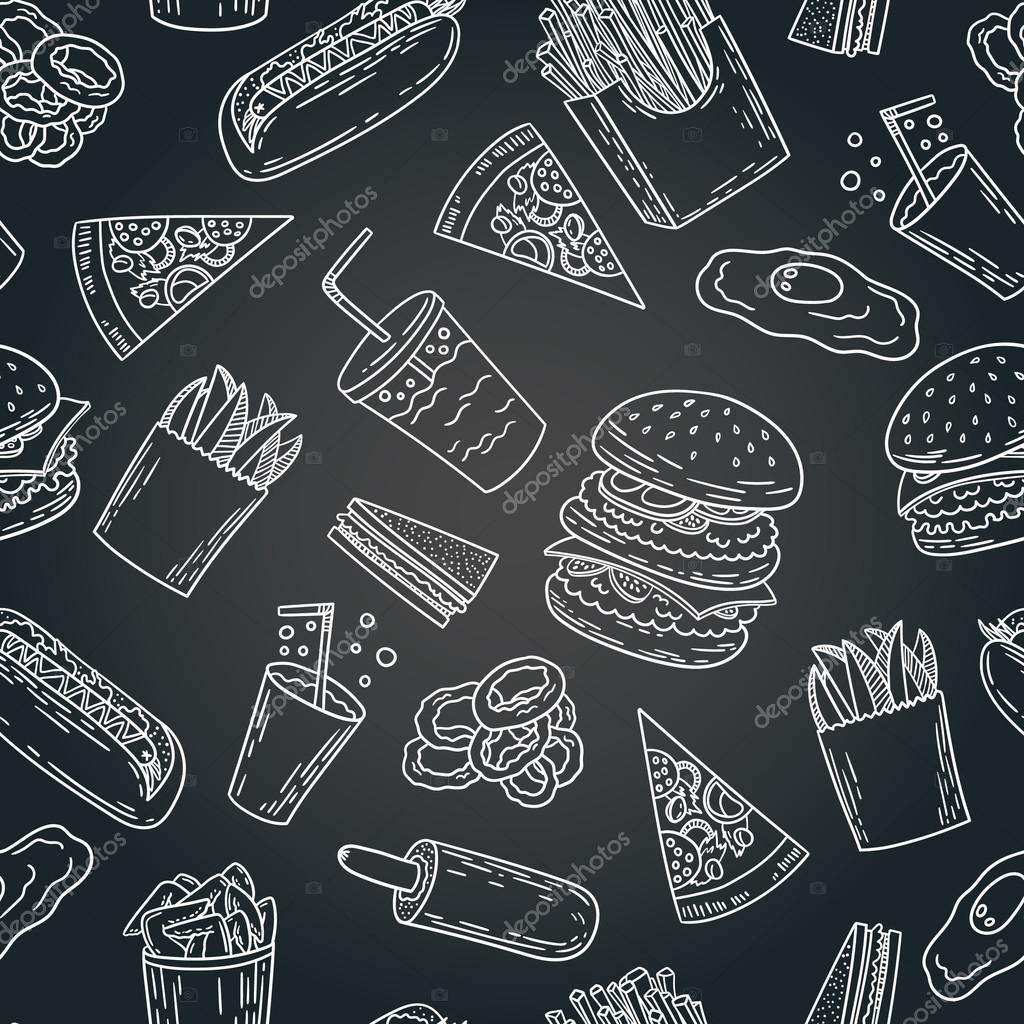 Fondo de patrón alimenticio americano vector, gráfico vectorial