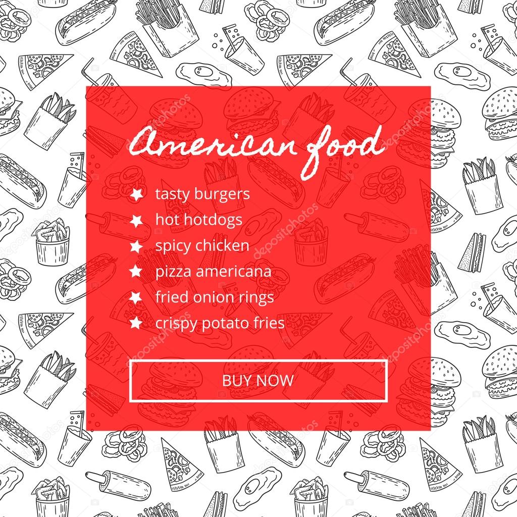 American food pattern background Stock Vector Image by ©mzwonko 116699884