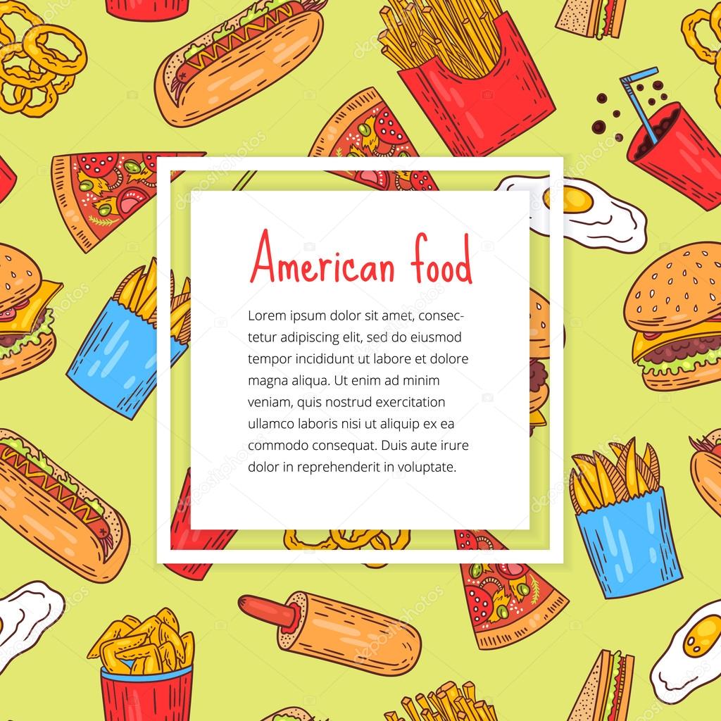 American food pattern background Stock Vector Image by ©mzwonko 116699952