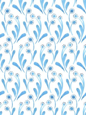 Suluboya çiçek doğa deseni