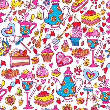 Çay partisi desen arka plan