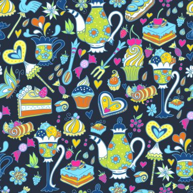 Çay partisi desen arka plan