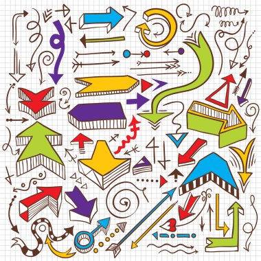 Infographic çizilmiş öğe kümesi