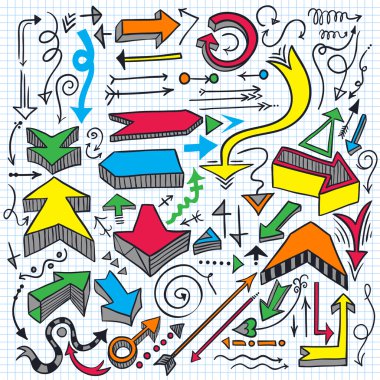 Infographic çizilmiş öğe kümesi