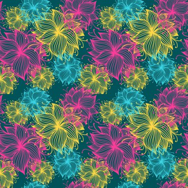 Kontur çiçek deseni