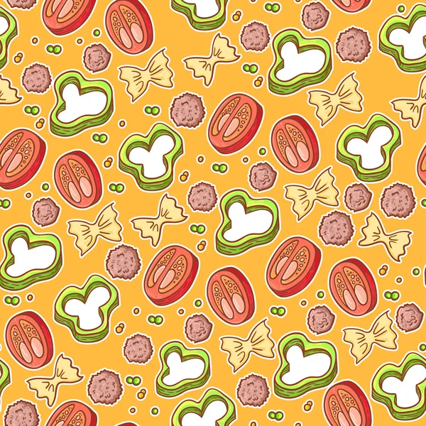 Pasta italiana fondo de alimentos — Vector de stock