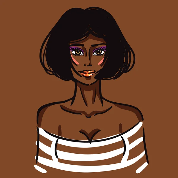 Sexy chica de moda africana — Vector de stock