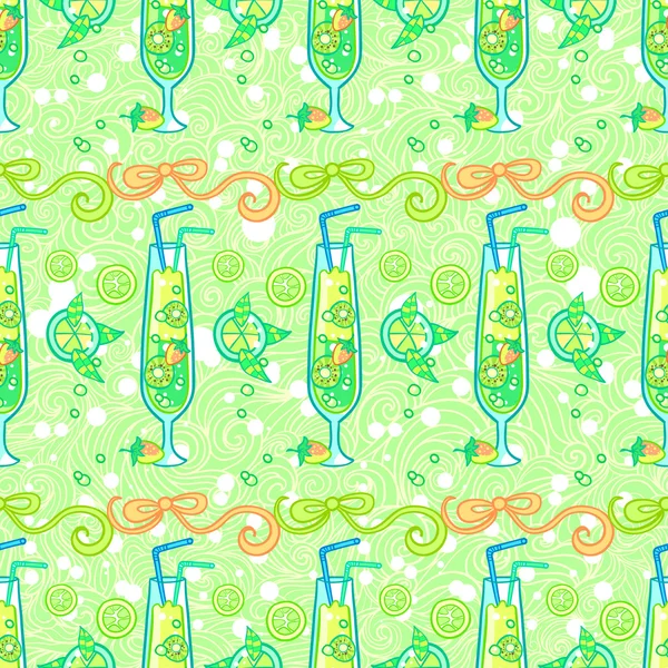 Fondo de patrón de cóctel de verano — Vector de stock