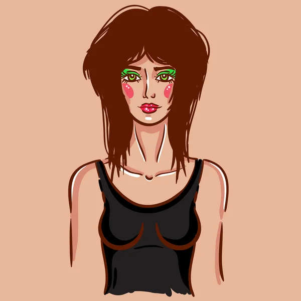 Sexy fashion brunette meisje — Stockvector