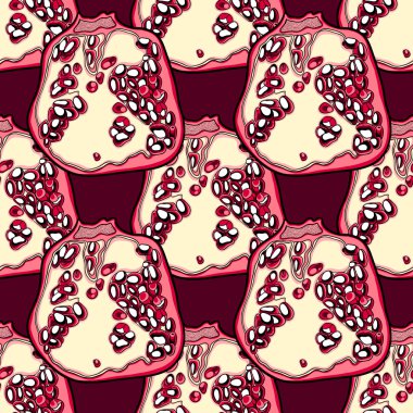 Pomegranade vektör desen