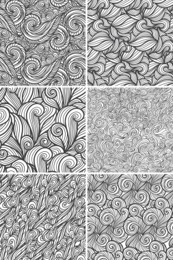 Soyut dalgalı desen seti