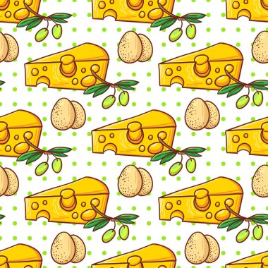 Peynir, yumurta ve zeytin deseni