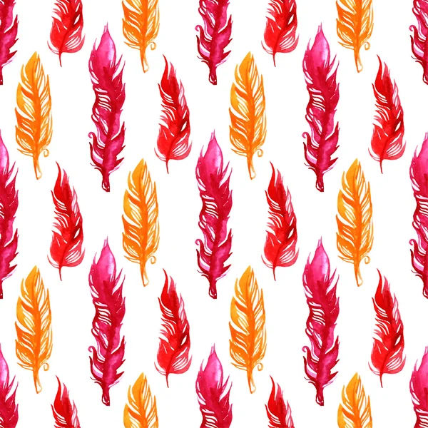 Watercolor feather pattern — Stock Vector