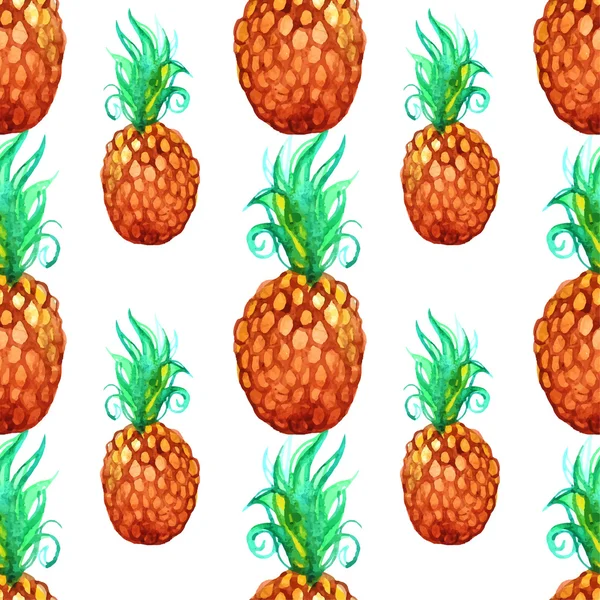 Aquarel ananas patroon — Stockvector