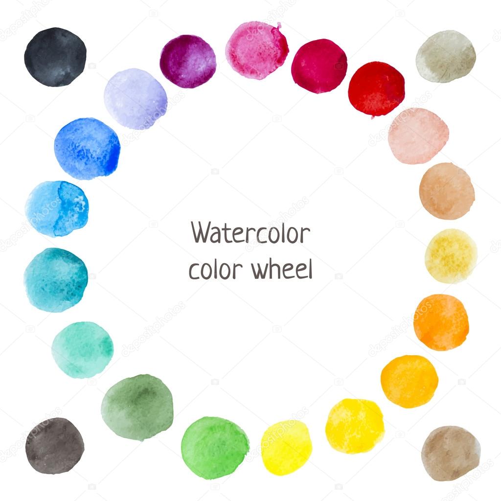 Watercolor color wheel